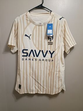 Puma Beige and White Al Hilal Savvy Games Group Jersey